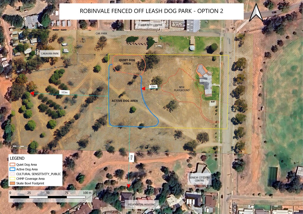 Figure 3: Option 2 Centenary Park Dog Park Site