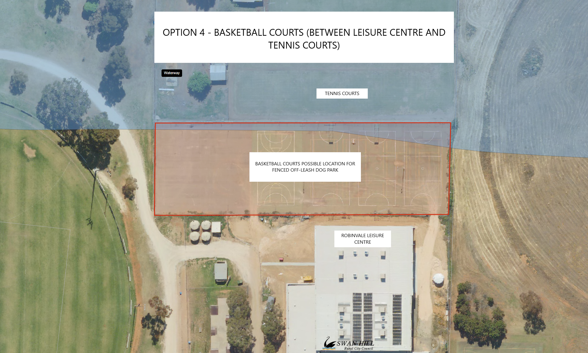 Figure 5 – Option 4 - The former Basketball Courts (behind the Leisure Centre)