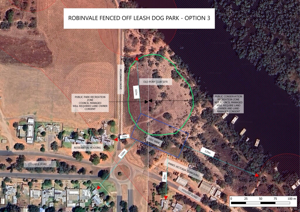 Figure 4 – Option 3 Riverfront East Reserve Dog Park Site